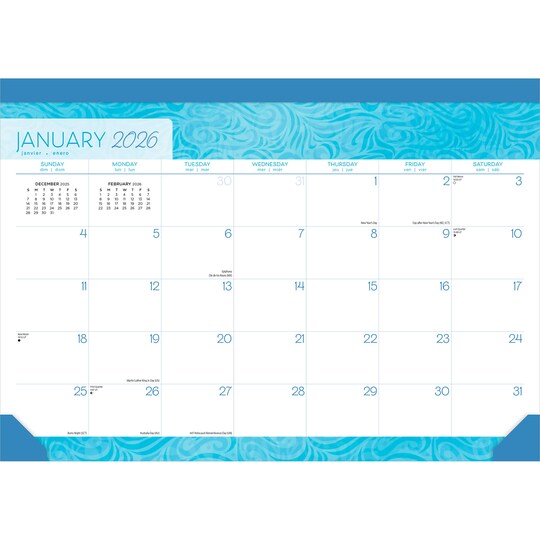 Seaside Currents | 2026 17 x 12 Inch Monthly Desk Pad Calendar